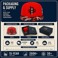 Casquette Snapback Rouge à Visière Plate Six Panneaux Broderie 3D Logo Personnalisé Réglable Streetwear Hip Hop Mode OEM Vente en Gros Faible MOQ