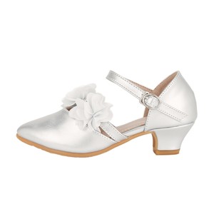 <span class=keywords><strong>Sandali</strong></span> <span class=keywords><strong>da</strong></span> Principessa <span class=keywords><strong>Argento</strong></span> Floreali con Tacco Alto per Bambine 2026 Estivi con Cinturino alla Caviglia Scavato per Feste e Matrimoni - Product Image 5
