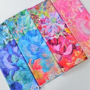 Grande fiore <span class=keywords><strong>Marina</strong></span>-mare Liberty Tana prato 100% anni '80 tessuto <span class=keywords><strong>di</strong></span> cotone pettinato per abbigliamento - Product Image 3