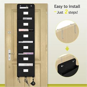 Over the Door <b>File</b> Organizer, 6 Pockets Mail Organizer Holder Wall Mount Hanging <b>File</b> <b>Folders</b> Storage Organizer for Office, Home - Product Image 3