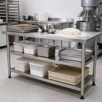 Table de travail en acier inoxydable 201 304 personnalisée, table de travail commerciale pour restaurant, anti-rouille, anti-temperatures élevées, table de travail de cuisine
