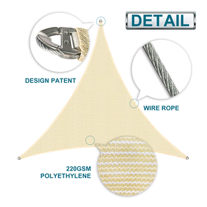 Richbit — pare-soleil en forme de Triangle cubain, Design anneau avec câble en acier renforcé de fil, voile d'ombrage solaire, - Product Image 3