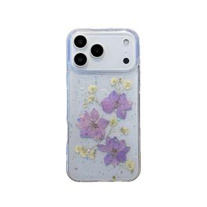Funda para Teléfono XP723 Transparente con Tres Flores Moradas y Golondrina Voladora, Compatible con iPhone 17PROMAX 16PLUS 15PRO, Nueva - Product Image 5