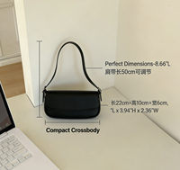 Sac Baguette Personnalisable pour Femme 2026, MOQ 5 Pièces, Sac à Bandoulière en Cuir PU, Sac à Rabat Tendance avec Logo Personnalisé pour Dames