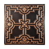 Placas de Techo Cuadradas de PVC Imitación Estaño, Diseño 3D en Relieve, Estilo Vintage Tradicional en Cobre para Hotel o Salón PL16