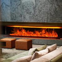 Cheminée électrique encastrée à vapeur d'eau Kalsubo de 36 pouces, 6 flammes réglables, 8 vitesses de ventilateur, multicolore, contrôle vocal par application, UV