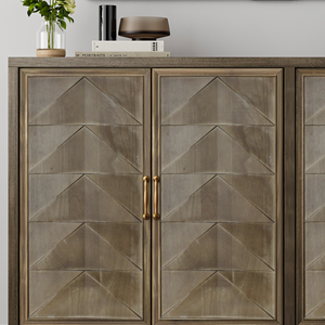 Vintage Farmhouse Solid Wood <b>Sideboard</b> Buffet Cabinet with <b>Storage</b> Large Accent Cabinet with 4 Doors - Product Image 6