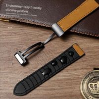Bracelet de montre en cuir et silicone respirant avec fermoir magnétique élastique Forwelleny pour Watch 7 6 5 4