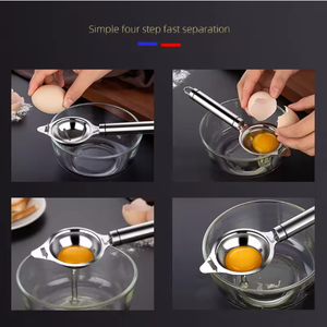 अंडे का सफेद विभाजक स्टेनलेस स्टील उपकरण अंडे योक फिल्टर गैजेट रसोई सामान को अलग करता है - Product Image 3