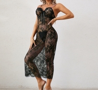 Dropshipping Hot-selling Items Sexy Lace Slim Fitting Fleurs Bretelles pour vous faire paraître mince et jupe longue