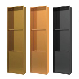 <span class=keywords><strong>Niche</strong></span> de douche en acier inoxydable 304, 30x90x10 CM, plaqué PVD, étagère de douche encastrée à 3 niveaux, pas de <span class=keywords><strong>carrelage</strong></span> nécessaire, <span class=keywords><strong>niche</strong></span> de douche pour salle de bain - Product Image 1