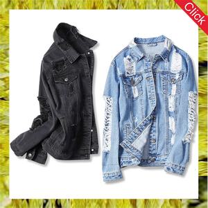 Veste en jean surdimensionnée style boyfriend personnalisée pour femme, veste en jean unie délavée - Product Image 6