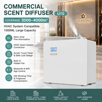 Diffuseur d'arômes commercial portable intelligent WiFi U10 1000ML sans eau, électrique, métallique, grande couverture, minuterie 24H, contrôle par application, double liquide