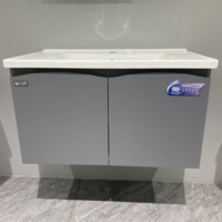 WJL Espejo Iluminado de Lujo, Mueble de Baño de Acero Inoxidable, Lavabo de Cerámica Montado en la Pared, Mueble de Baño Tradicional