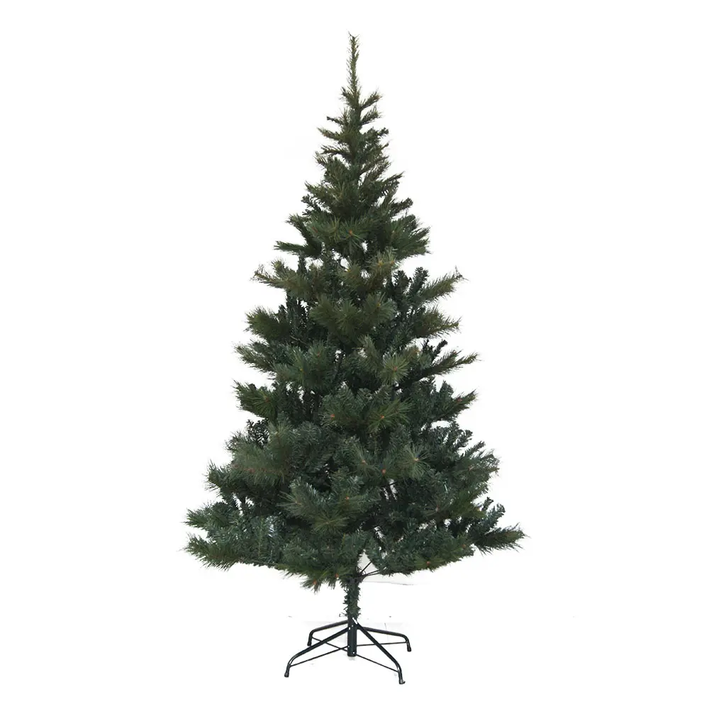 Anhui produttore all'ingrosso moderno 5ft 6ft 7ft PVC Pre illuminato ago di pino e PVC misto albero di natale artificiale con luce a Led