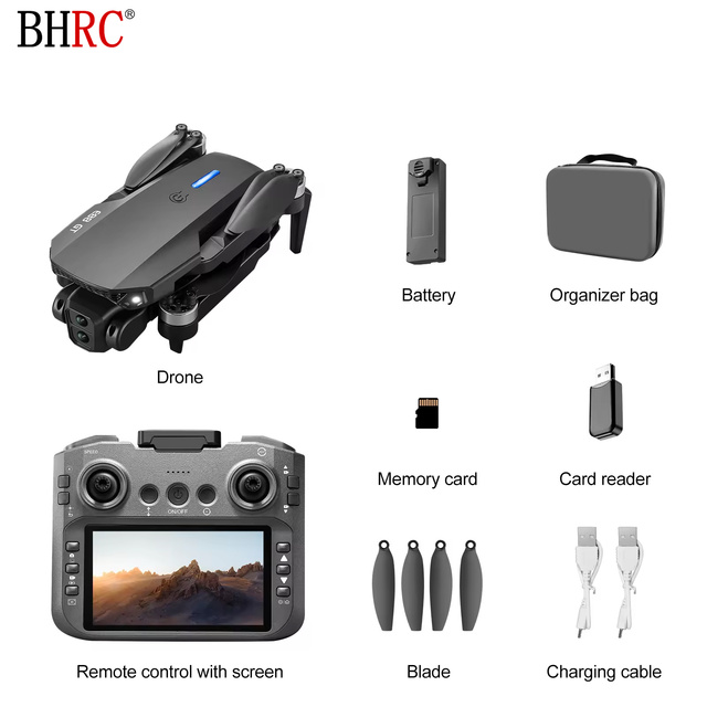 E88GT Beginner 12.5Cm Large Screen  Mini Pockets Drone Remote Control Quadcopter Aerial Photography Drone With Esc Dual Cameras