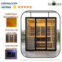 Sauna intérieur moderne de luxe pour 4 personnes à faible EMF avec chauffage au carbone pour la santé du corps