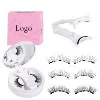 Kit de cils magnétiques doux personnalisés en gros avec logo, réutilisables, 3D, naturels, bande complète, faux cils sans colle