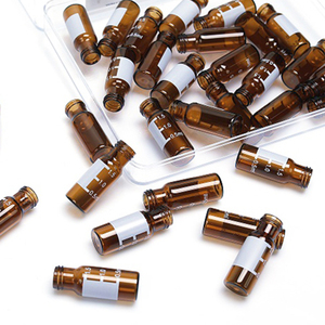 Amber <b>Glass</b> <b>Vial</b> 2Ml 12x32mm Flat Base 9-425 Screw Thread HPLC Laboratory Sample <b>Vial</b> - Product Image 1
