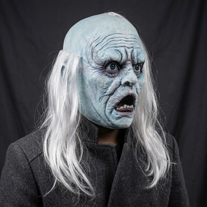 <span class=keywords><strong>Masque</strong></span> de zombie drôle et amusant pour Halloween, perruque blanche, <span class=keywords><strong>masque</strong></span> réaliste en latex pour le visage entier, pour cosplay, fête, accessoires de maison hantée, tendance - Product Image 3