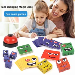 Cubo que cambia de cara de madera de diseño Popular, bloques de construcción, tarjeta educativa Montessori, juguete de rompecabezas competitivo en la naturaleza - Product Image 4