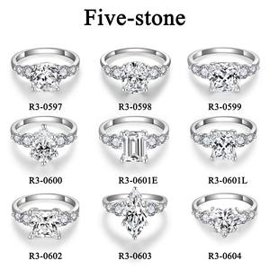 Juego de anillos de moissanita VVS de 3 quilates, Plata de Ley 925, joyería de moissanita elegante y lujosa, anillo de moissanita Marquesa - Product Image 2