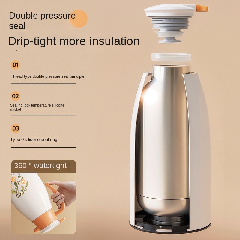 2L Print Insulated Water Bottle Household Water Kettle Dishwasher Safe Thermos Thermal Vacuum Flask Double Walled Glass Cup view 2