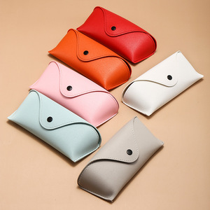 Étui à lunettes en forme de litchi avec bouton-pression, résistant à la pression, étui à lunettes de soleil souple, logo personnalisé, vente en gros - Product Image 1