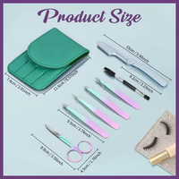 Kit de Herramientas para el Cuidado de Cejas Flyhigh FH479 de Acero Inoxidable Hecho a Mano de Calidad Premium, Pinzas de Punta Inclinada y Afilada, Tijeras