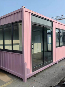 Red Container <b>House</b> Custom Shop/Cafe with Welding Frame Hollow Glass Fire Protection Level 1 Waterproof 1 Year Warranty - Product Image 2