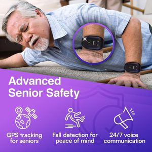 Carte SIM 4G LTE GPS avec bouton SOS d'urgence, détecteur <span class=keywords><strong>de</strong></span> chute, <span class=keywords><strong>bracelet</strong></span> avec bouton <span class=keywords><strong>de</strong></span> panique, localisation GPS, bouton SOS <span class=keywords><strong>de</strong></span> panique pour personnes âgées - Product Image 4