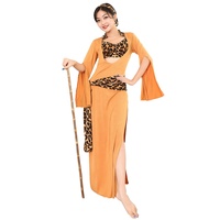 Vestido Largo de Danza del Vientre Oriental con Bastón, Estilo Egipcio, 4 Piezas, para Mujer