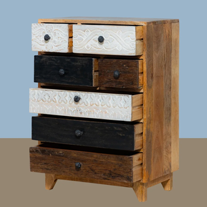 Mueble de Almacenamiento de Madera de Mango Antigua de la Mejor Calidad, con Marco de Hierro Vintage y Múltiples Cajones, para Sala de Estar - Product Image 3