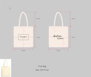 Bolso de algodón con estampado japonés para mujer, bolsa de lona lisa con letras recicladas y Logo impreso, venta al por mayor - Product Image 5