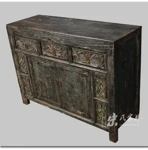 خزانة صينية عتيقة من الأثاث الآسيوي، أصلية من قوانغسو، منحوتة بأسلوب ريفي ومطلية بطلاء متآكل - Product Image 3