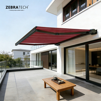 Auvent rétractable électrique télécommandé personnalisé pour balcon, terrasse et jardin extérieur |   Auvent de terrasse entièrement fermé en polyaluminium