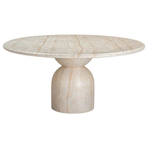 <span class=keywords><strong>Table</strong></span> à manger en marbre naturel Kumusi Furniture, beige travertin crème, pour 6 à <span class=keywords><strong>8</strong></span> <span class=keywords><strong>personnes</strong></span> - Product Image 2