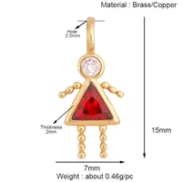 Trendy Love Boy Girl Birthstone Cubic Zirconia Charm Pendant,Real 18K Gold Necklace Bracelet pour DIY Handmade Jewelry Supply S04