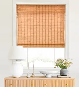 Özel herhangi bir boyut güneşlikler tonları ahşap renk bambu roma pencere tedavi kapalı oda