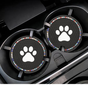 Sous-verre de voiture en diamant Fente pour tasse à eau Tapis antidérapant Tapis en gel de silice Porte-gobelet Gadget Bling Accessoires d'intérieur de voiture étanches - Product Image 3