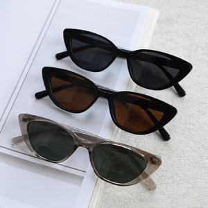 新しい個性的なプラスチック製の小さな楕円形のTR90フレーム、キャットアイシェード、べっ甲柄、ファッショナブルなイレギュラーレトロ偏光サングラス - Product Image 1