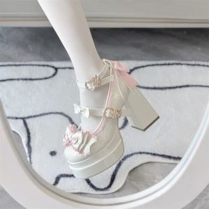 2026 New Arrival Sweet Lolita High Heels Round Toe Elegant Women Pumps Black Light Pink Casual Shoes - Product Image 3