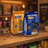 Sac alimentaire personnalisé YOUYI pour animaux de compagnie, fond plat, en aluminium avec fermeture éclair refermable, pour aliments humides et secs, qualité alimentaire, sans BPA, vente en gros