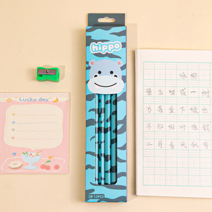 Ensemble <span class=keywords><strong>de</strong></span> papeterie pour enfants d'école, design mignon d'animaux <span class=keywords><strong>de</strong></span> dessin animé, 12 <span class=keywords><strong>crayons</strong></span> en bois 2B avec gomme - Product Image 5