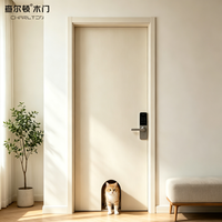 Porte pour animaux de compagnie en bois, couleur personnalisée, panneau d'accès intégré pour chiens et chats, résistant à l'humidité, portes intérieures aux lignes épurées pour bureau et couloir