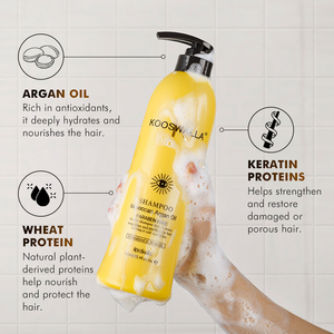 Kooswalla – Lot de Soins Capillaires Professionnels Bio à <span class=keywords><strong>l</strong></span>'Huile d'Argan Hydratante en Profondeur (Après-<span class=keywords><strong>shampoing</strong></span> et <span class=keywords><strong>Shampoing</strong></span>) pour Salons et Usage Domestique - Product Image 2