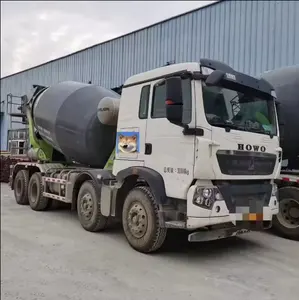 시멘트 펌프 트럭 줌 리온 콘크리트 스프레더 싼 중고 낡은 하우 12m3 규모 용량 트럭 탑재 콘크리트 믹서 드럼 트럭