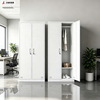 Armoire de rangement pour vêtements JIUSHUN, démontable, moderne, ignifuge, anti-poussière, en métal, pour employés et étudiants
