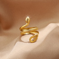 Anneaux ouverts en acier inoxydable à design géométrique Gaovo pour femmes, plaqués or 18 carats, revêtement PVD, résistants à l'eau, résistants à la décoloration, minimalistes