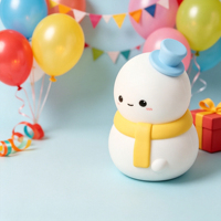 Lámpara de Noche Infantil de Silicona, Portátil, Mini, con Control Táctil de 7 Colores RGB, Diseño de Dibujos Animados, para Decoración de Dormitorio, Regalos para Niños